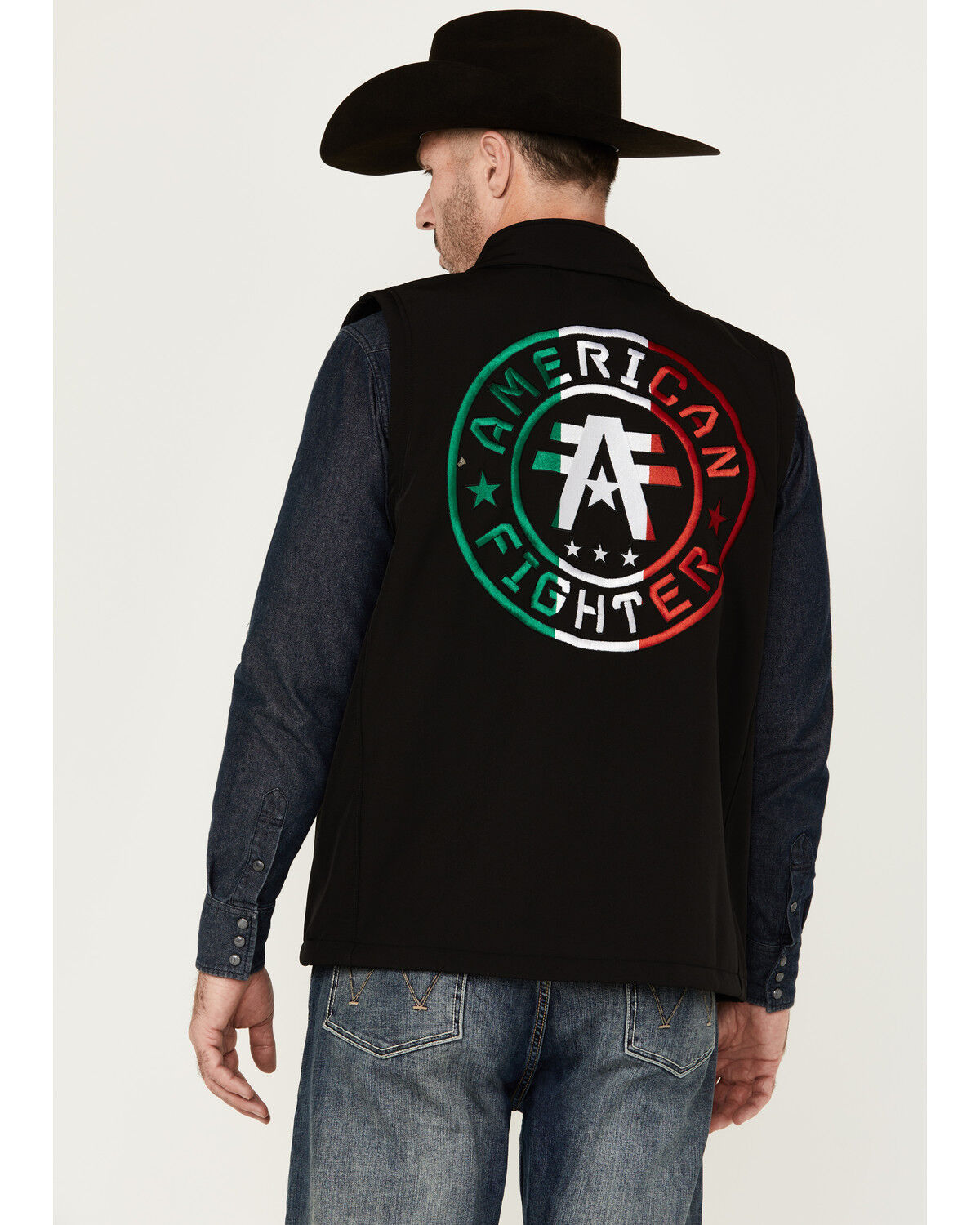 Image #4 - American Fighter Men's Loman Mexico Embroidered Zipper Vest, Black, hi-res
