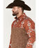 Hooey Men's Stevie Southwestern Print Pullover, Rust Copper, hi-res