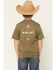 Image #1 - Ariat Boys' Roped Diamond Short Sleeve Graphic T-Shirt, Green, hi-res