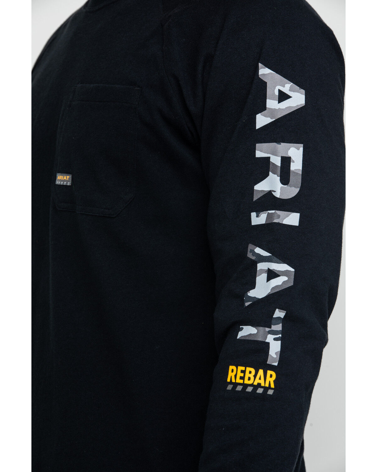 Image #5 - Ariat Men's Black Rebar Cotton Strong Graphic Long Sleeve Work Shirt - Big & Tall, Black, hi-res