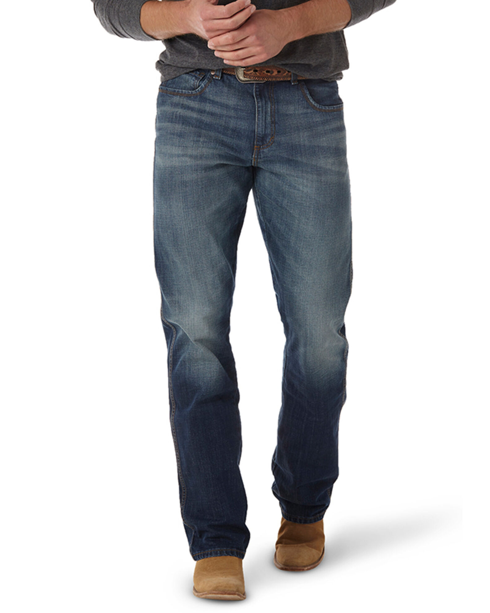 Image #1 - Wrangler Retro Men's Medium Wash Low Rise Relaxed Bootcut Jeans, Indigo, hi-res