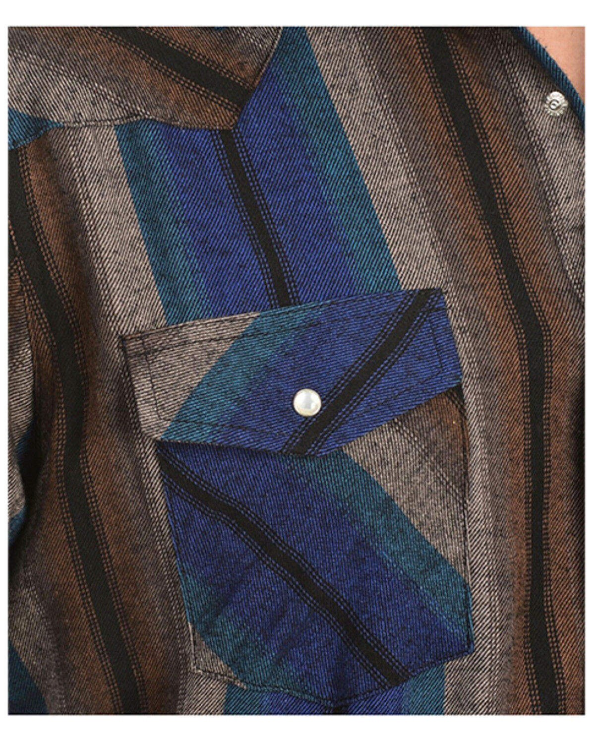 Image #4 - Wrangler Assorted Striped 4.5 oz.Flannel Long Sleeve Shirts - Big,Tall, Big/Tall, Stripe, hi-res