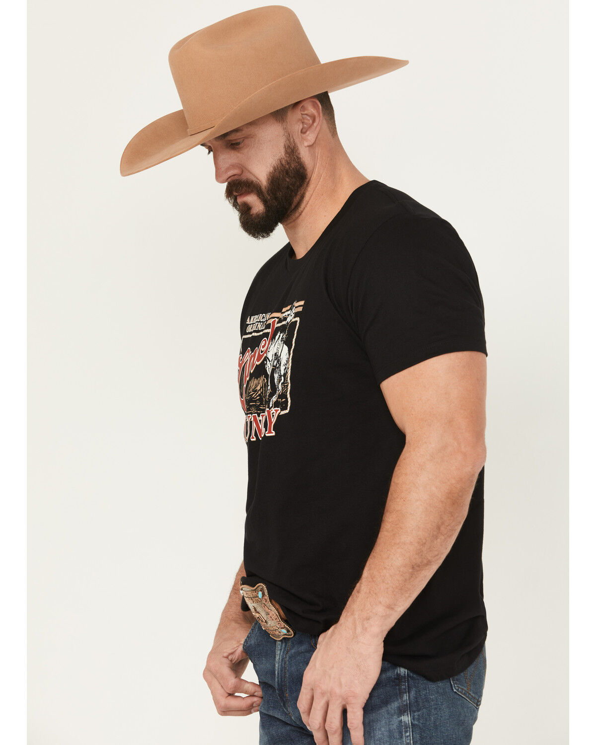 Image #2 - Cinch Men's Country Cowboy Short Sleeve Graphic T-Shirt, Black, hi-res