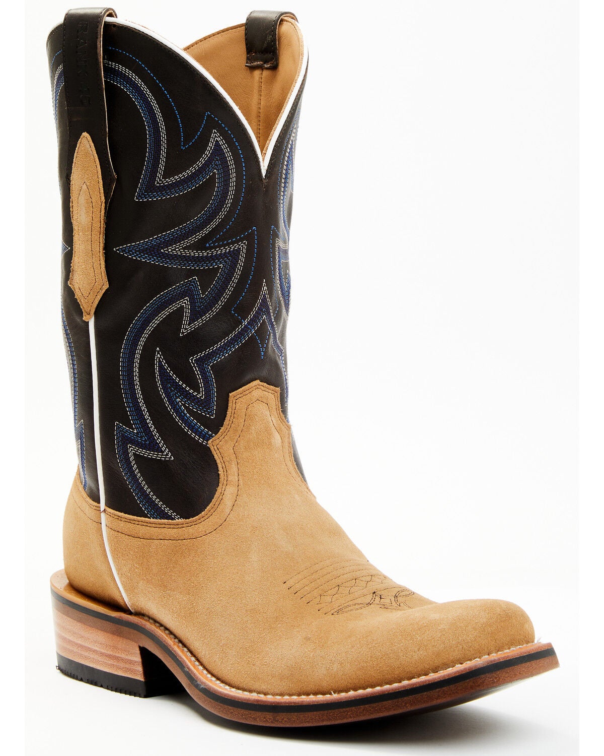 RANK 45&reg; Men's Archer Roughout Western Boots - Square Toe, Coffee, hi-res