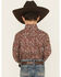Image #4 - Roper Boys' Paisley Print Long Sleeve Pearl Snap Western Shirt, Wine, hi-res