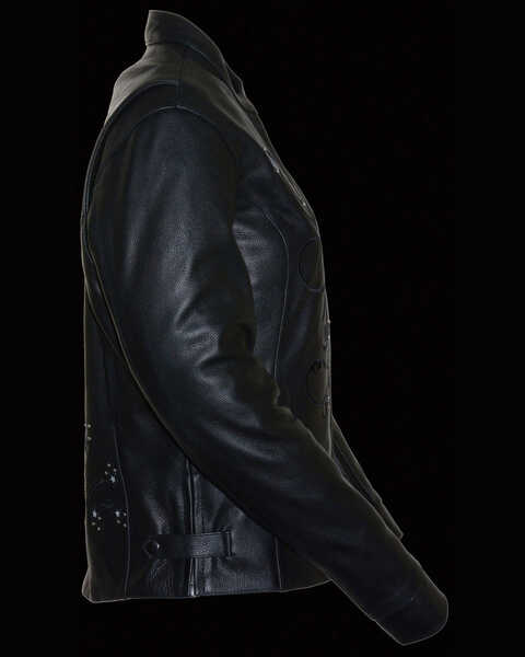 Image #4 - Milwaukee Leather Women's Reflective Star Leather Jacket, Black, hi-res