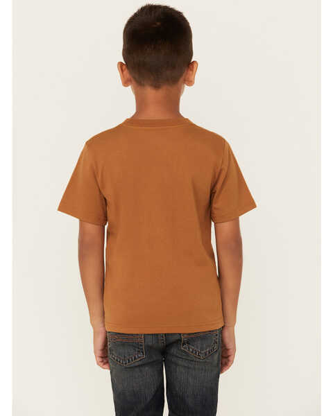 Image #4 - Carhartt Little Boys' Logo Short Sleeve Pocket T-Shirt , Medium Brown, hi-res