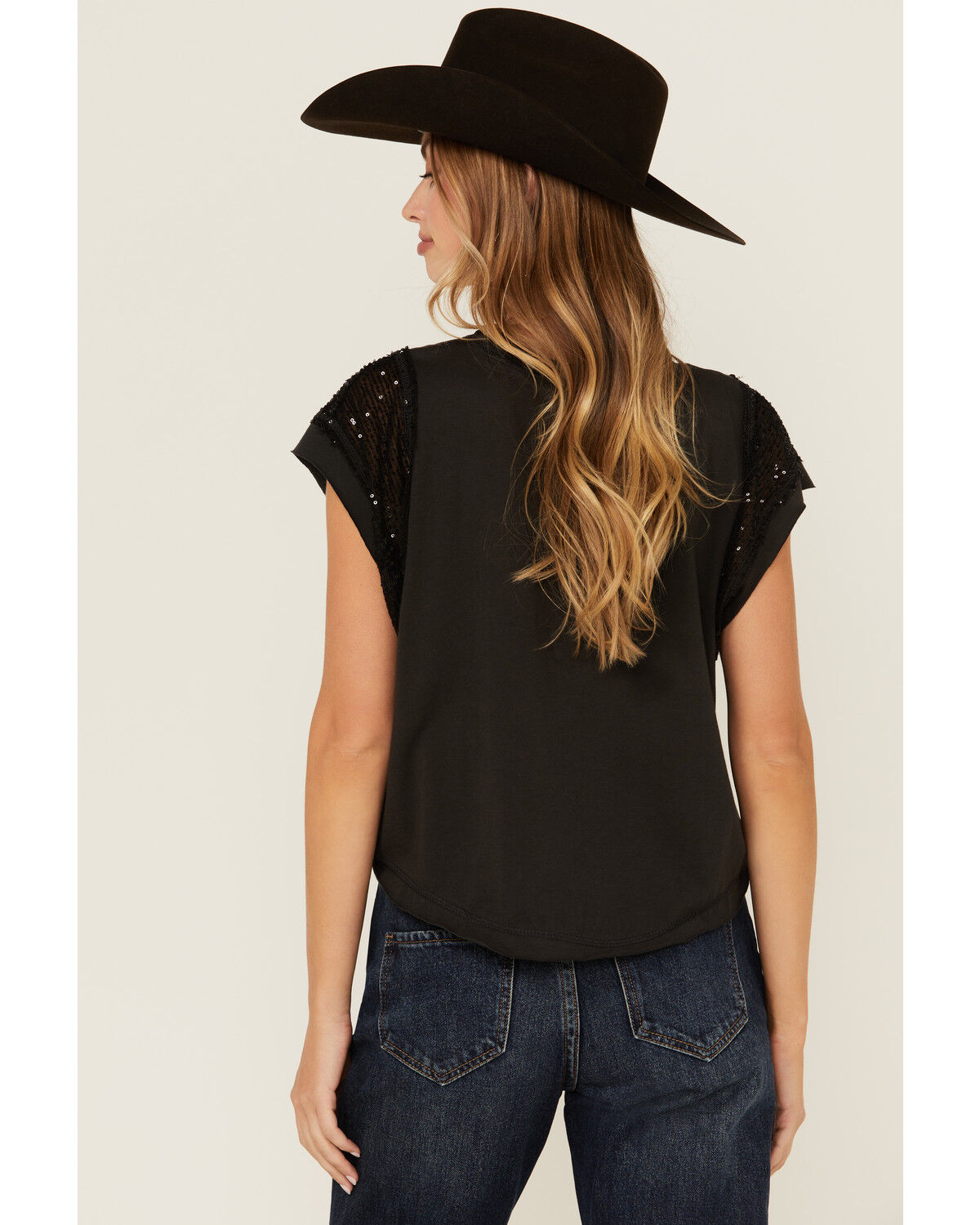 Image #4 - Originality Women's Nashville Lace Short Sleeve Graphic Tee, Black, hi-res