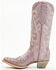 Image #3 - Corral Women's Metallic Embellished Overlay Western Boots - Snip Toe , Rose, hi-res