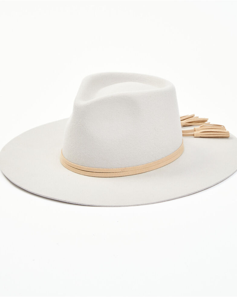 Shyanne Women's Cream Pinch Wool Felt Fedora Hat , Cream, hi-res