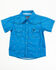 Image #1 - Cowboy Hardware Toddler Boys' Steerhead Print Short Sleeve Snap Western Shirt , Blue, hi-res