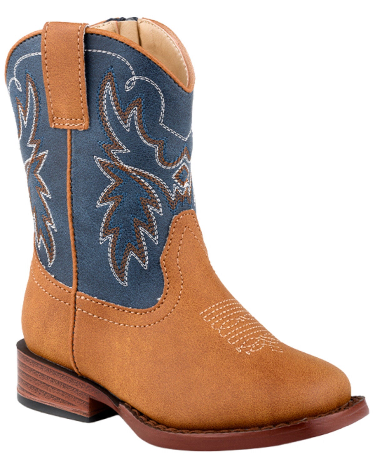 Image #1 - Roper Toddler Boys' Heritage Western Boots - Broad Square Toe, Tan, hi-res