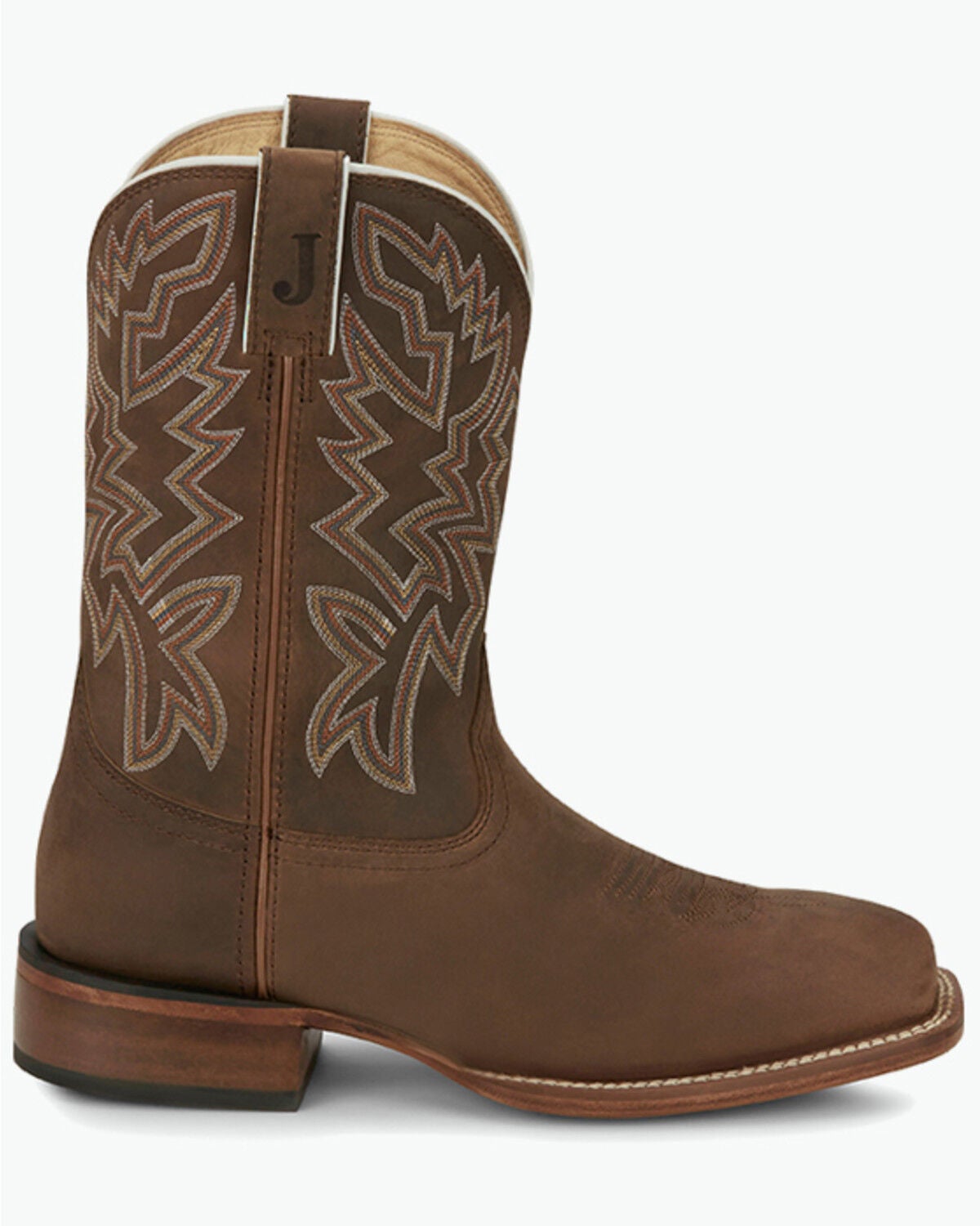 Image #2 - Justin Men's Frontier Western Boots - Broad Square Toe, Brown, hi-res