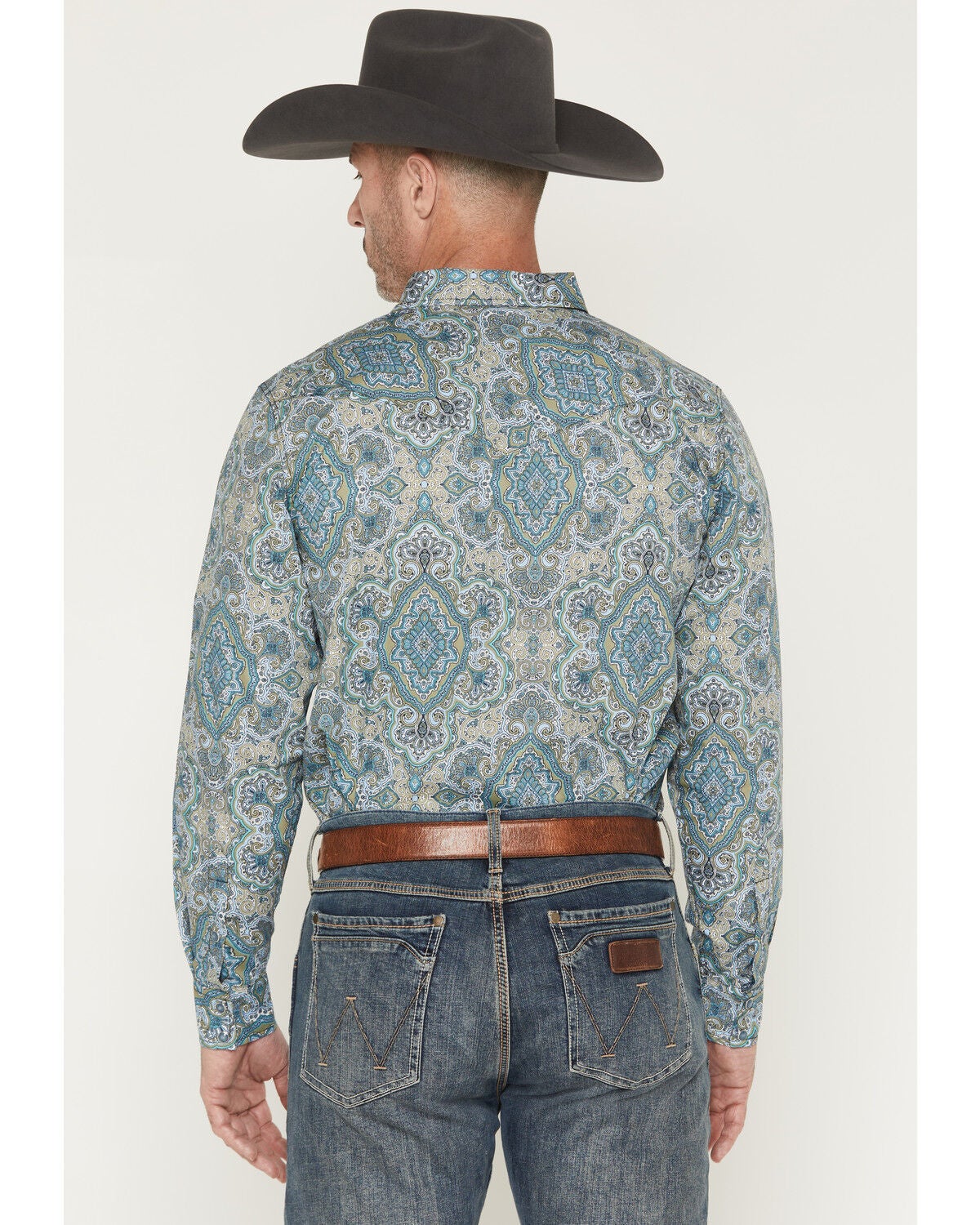 Image #4 - Gibson Trading Co Men's Throwback Paisley Print Long Sleeve Western Shirt - Tall, Multi, hi-res