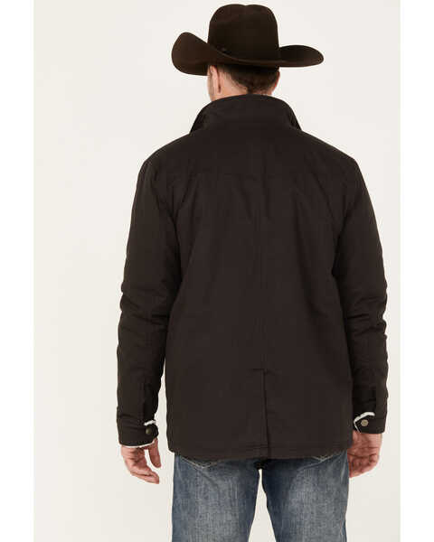 Image #4 - Powder River Outfitters by Panhandle Men's Canvas Solid Snap Heavy Jacket, Black, hi-res