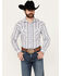 Rough Stock by Panhandle Men's Southwestern Print Long Sleeve Pearl Snap Western Shirt, Blue, hi-res