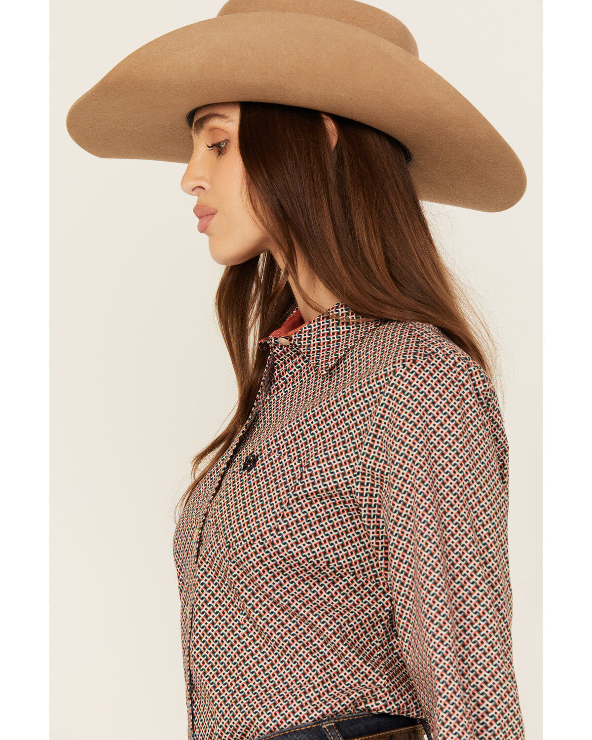 Image #2 - Cinch Women's Geo Print Long Sleeve Button-Down Western Shirt, Multi, hi-res