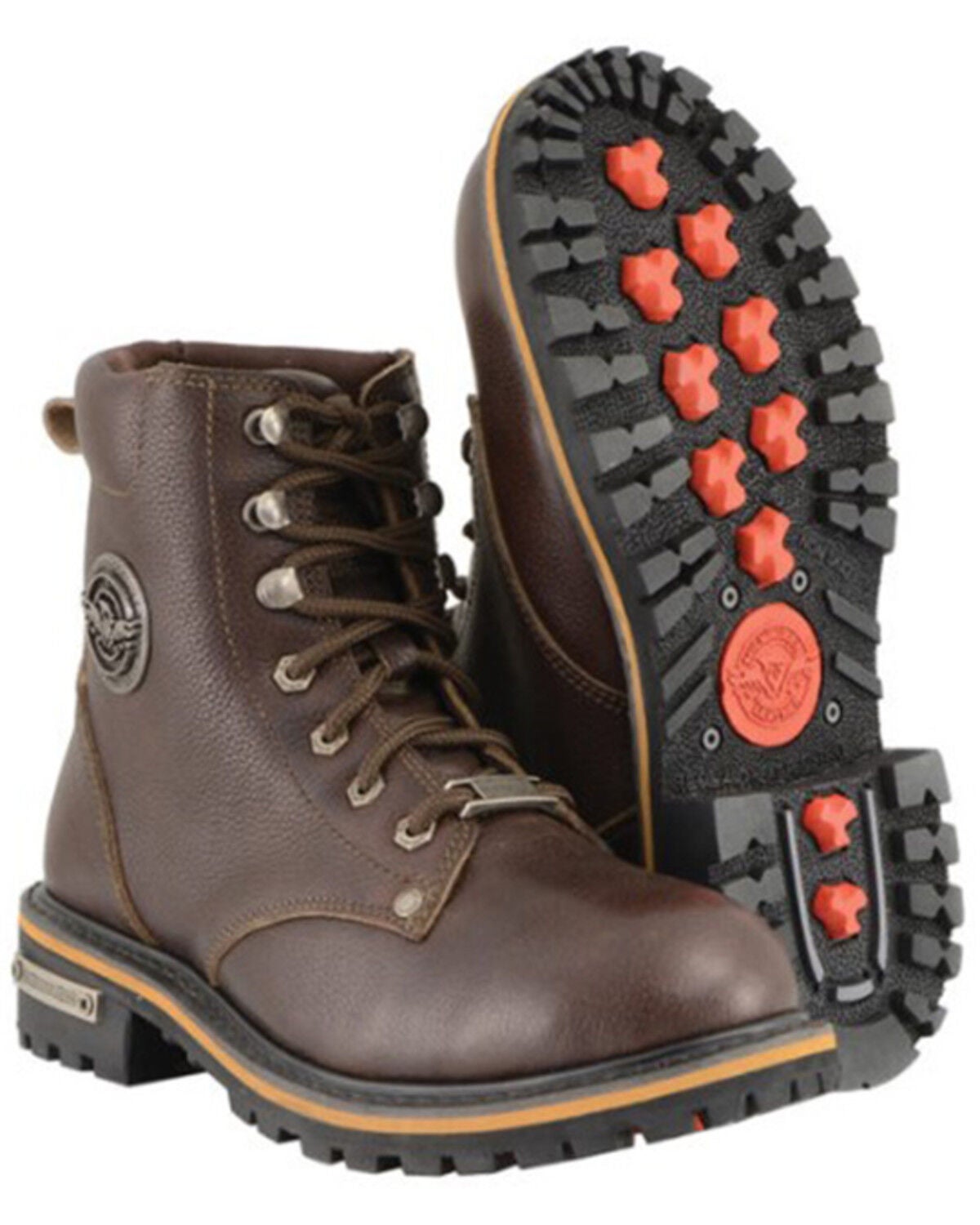 Image #2 - Milwaukee Leather Women's Leather Lace to Toe Boots - Round Toe, Brown, hi-res