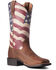 Image #1 - Ariat Women's Round Up Patriot Western Performance Boots - Square Toe, Brown, hi-res