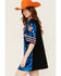 Image #2 - Why Dress Women's Game Day Sequins Oversized Tee, Teal, hi-res