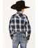 Cody James Boys' Transfer Plaid Long Sleeve Snap Western Shirt , Navy, hi-res