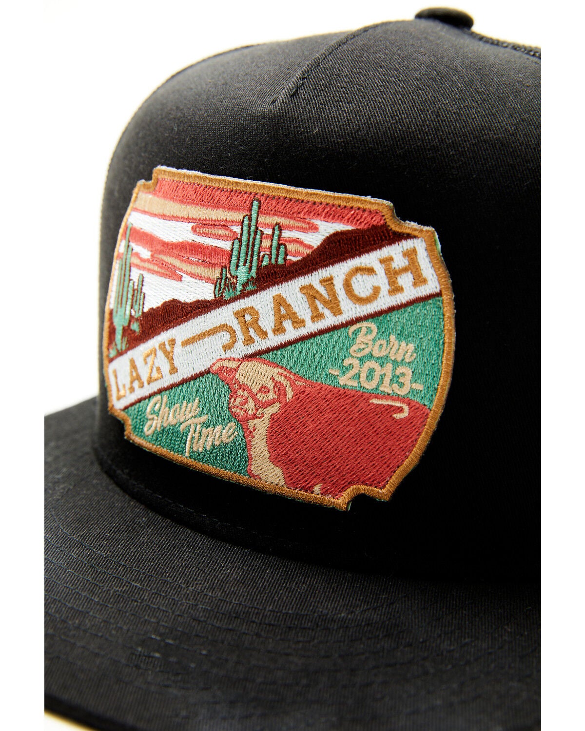 Image #2 - Lazy J Ranch Wear Men's Showtime Logo Ball Cap, Black, hi-res