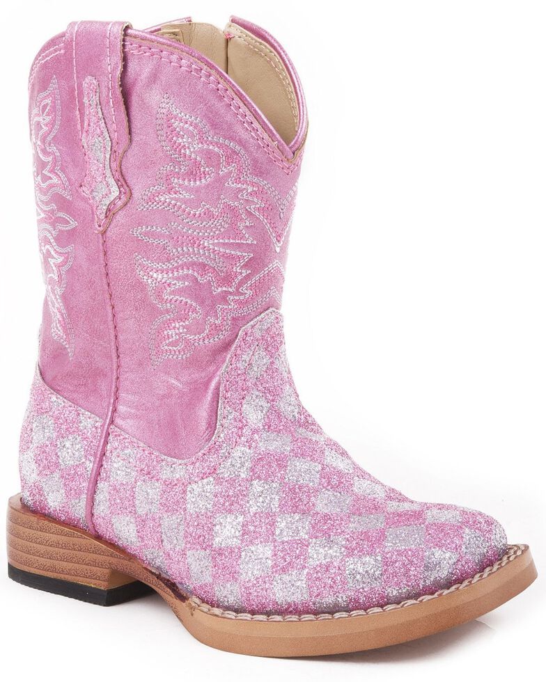 pink glitter cowgirl boots