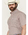 Image #2 - Cinch Men's Floral Geo Print Short Sleeve Button-Down Western Shirt, Pink, hi-res