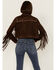 Image #4 - Shyanne Women's Faux Suede Contrast Stitch Fringe Jacket, Dark Brown, hi-res