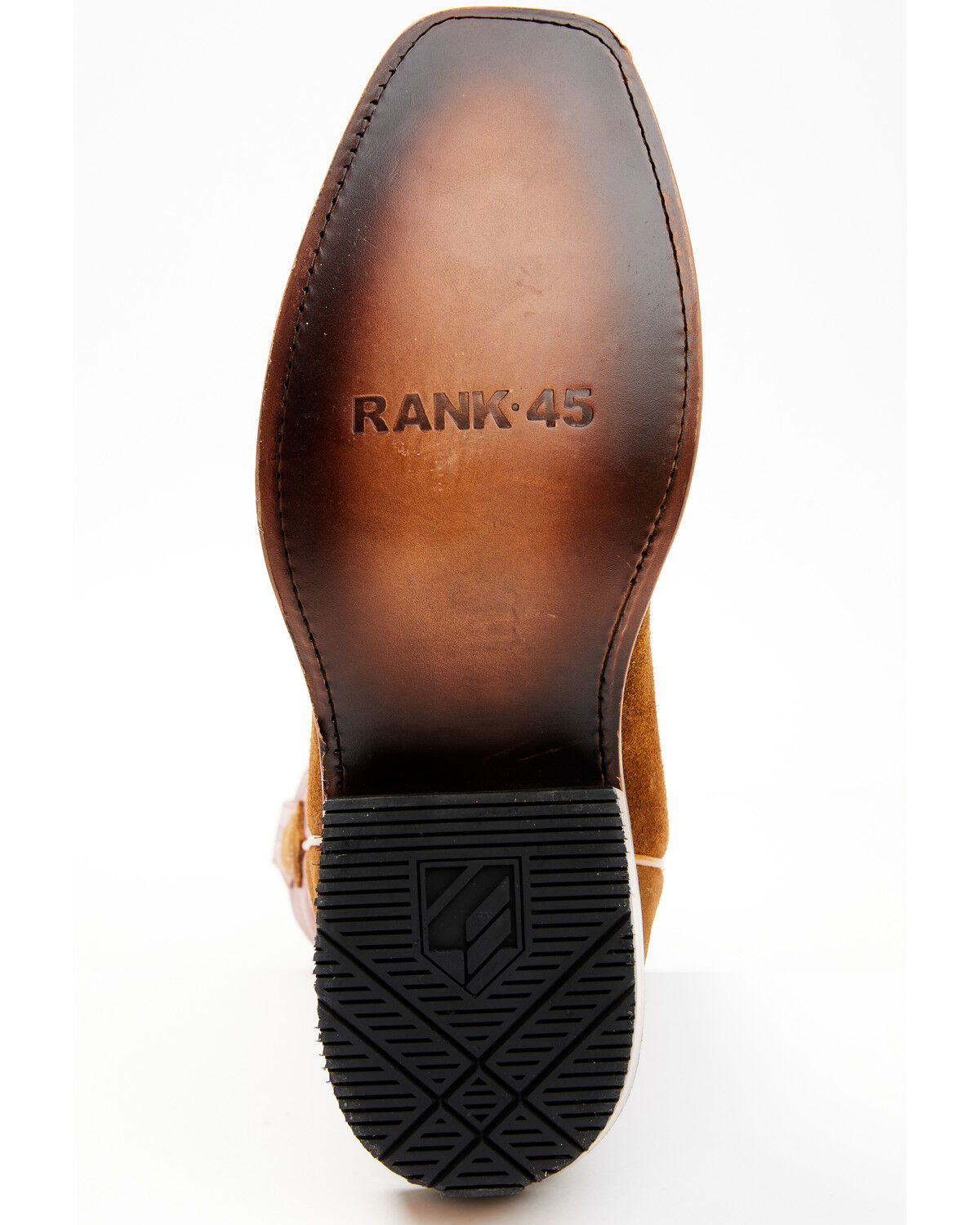 Image #7 - RANK 45® Men's Archer Roughout Western Boots - Square Toe, Red, hi-res
