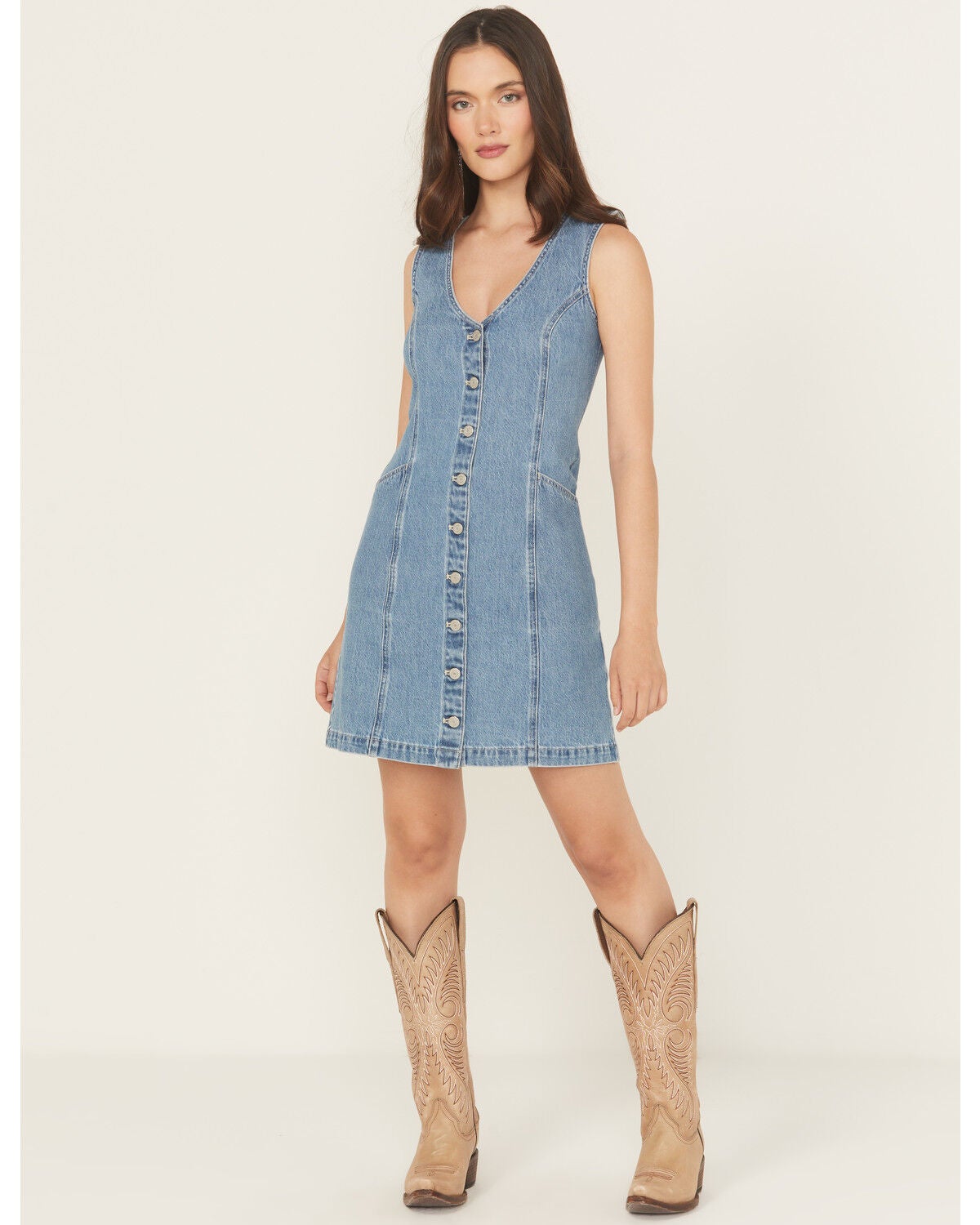 Levi's Women's Light Wash Vianna Sleeveless Button-Down Denim Dress, Light Wash, hi-res