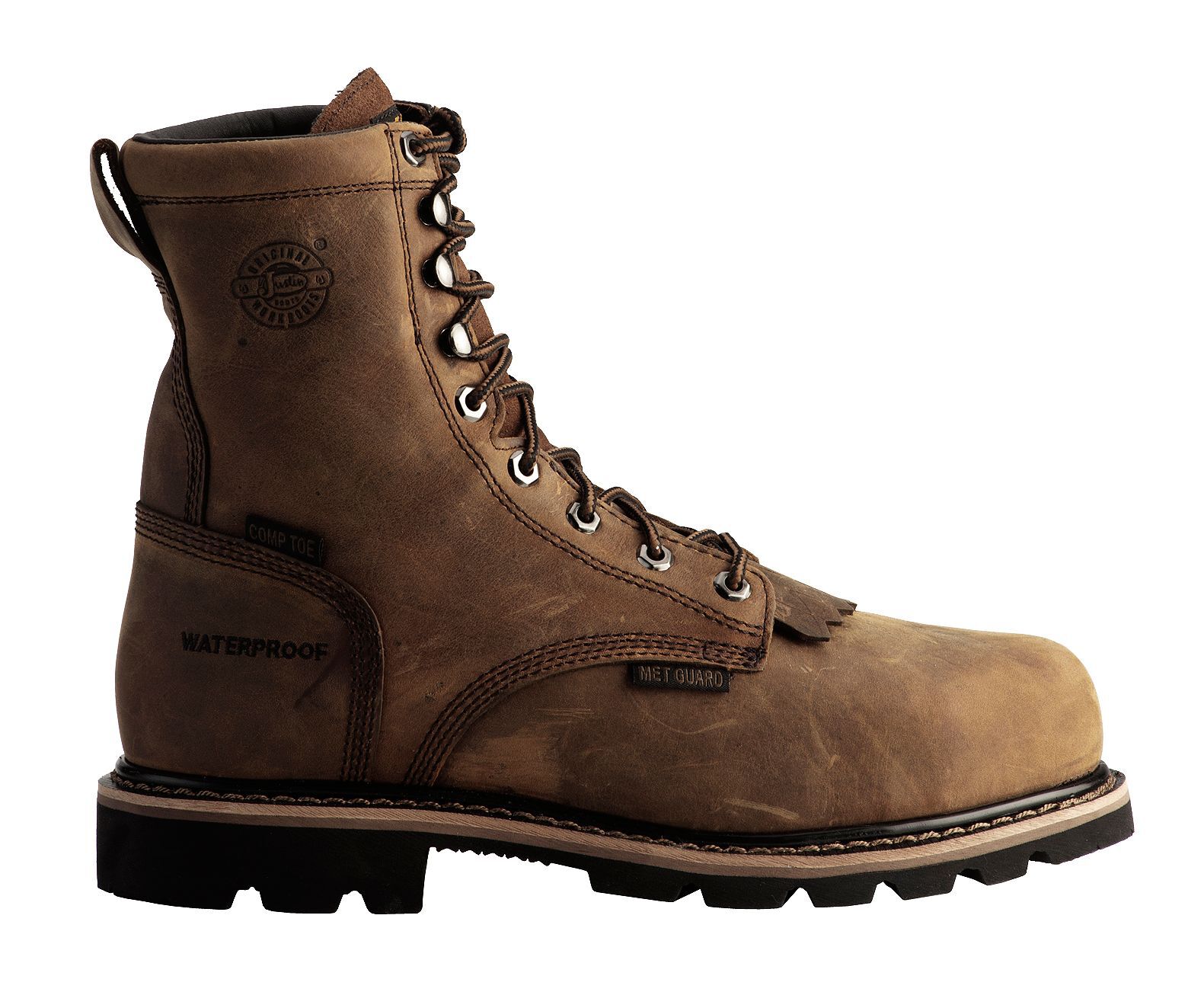 justin lace up steel toe work boots