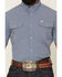 Image #2 - Ferrell Men's Tek Solid Short Sleeve Snap Performance Western Shirt, Blue, hi-res