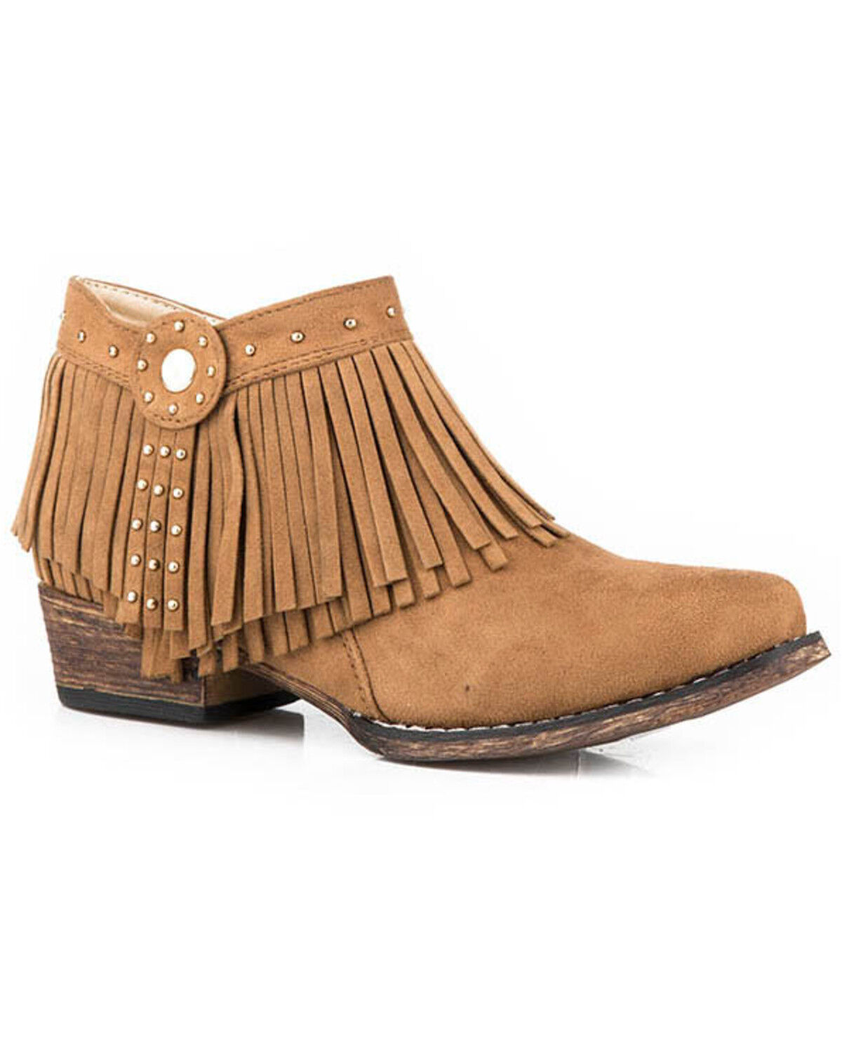 Image #1 - Roper Girls' Brittany Ankle Boots - Snip Toe, Tan, hi-res