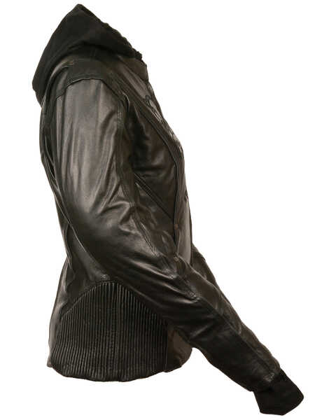 Image #2 - Milwaukee Leather Women's 3/4 Leather Jacket With Reflective Tribal Detail - 4X, Black, hi-res