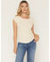 Image #1 - Shyanne Women's Solid Short Sleeve 1/4 Button-Down Shirt, Oatmeal, hi-res