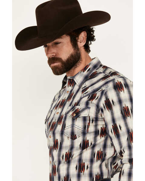Image #2 - Cody James Men's Zion Sunset Southwestern Plaid Print Long Sleeve Snap Western Shirt , Red, hi-res