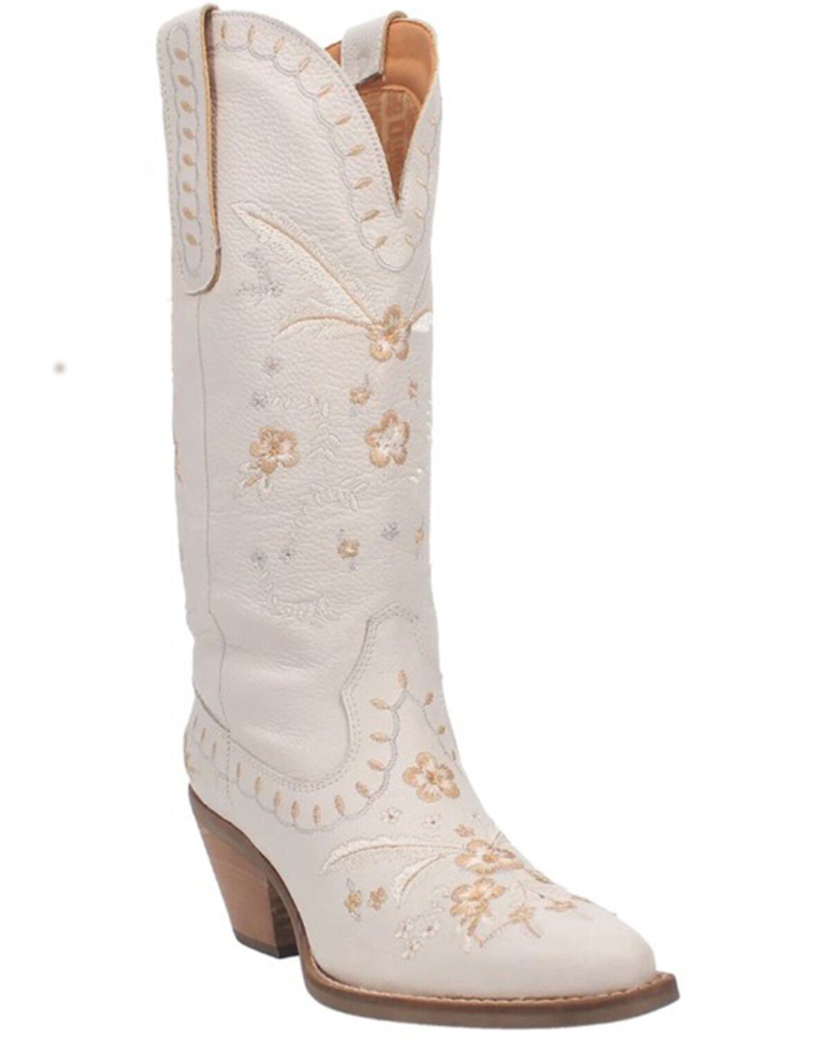 Dingo Women's Full Bloom Western Boots - Round Toe, White, hi-res