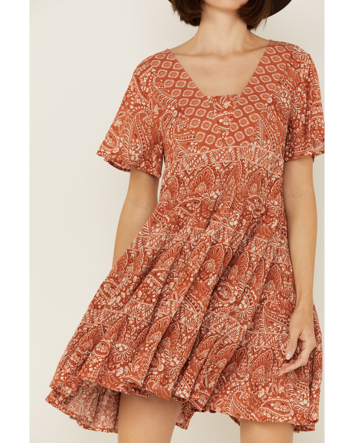 Image #3 - Bila Women's Toluca Short Sleeve Mini Dress, Caramel, hi-res