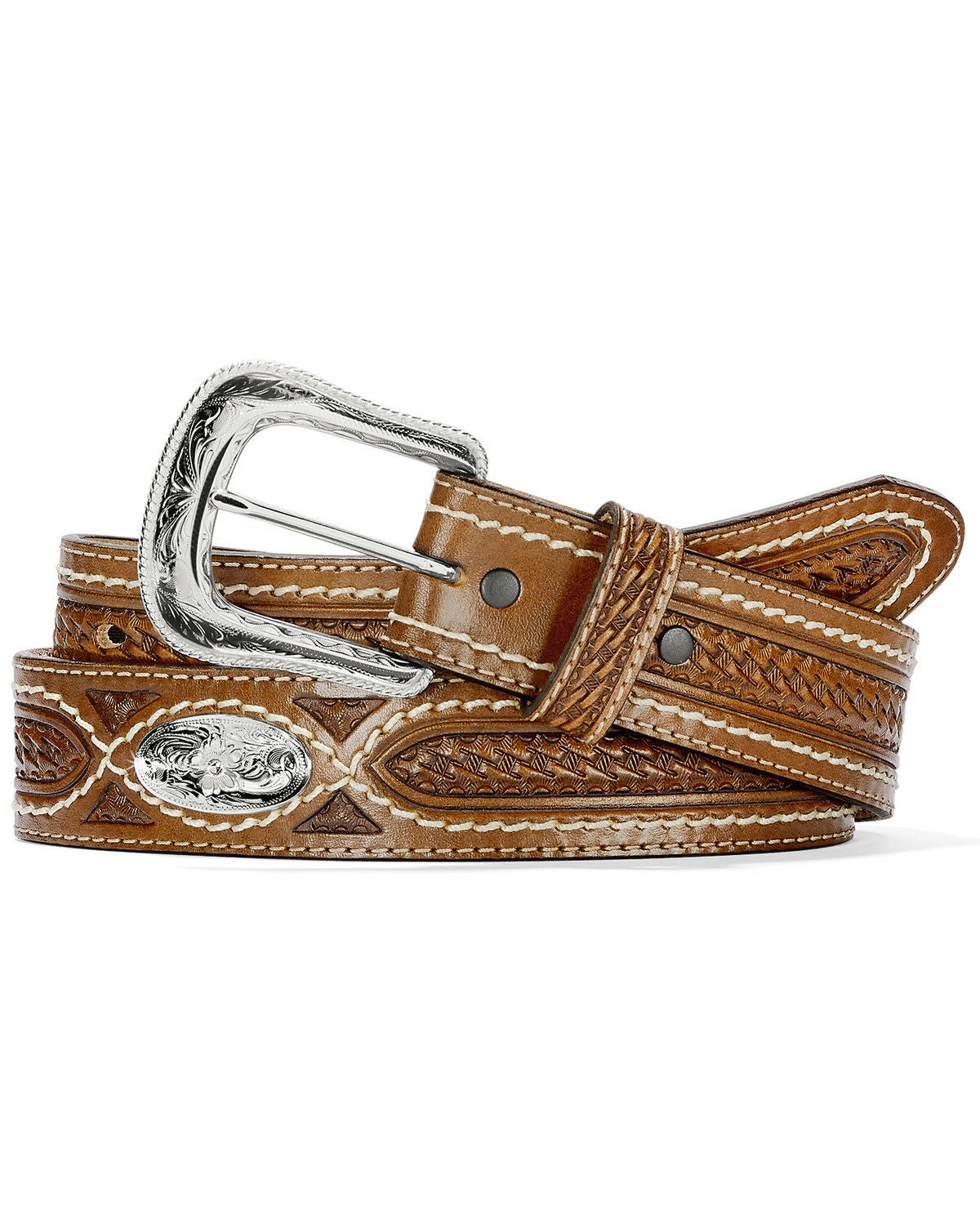 Image #1 - Tony Lama Men's Crosscreek Ridge Western Belt, Tan, hi-res