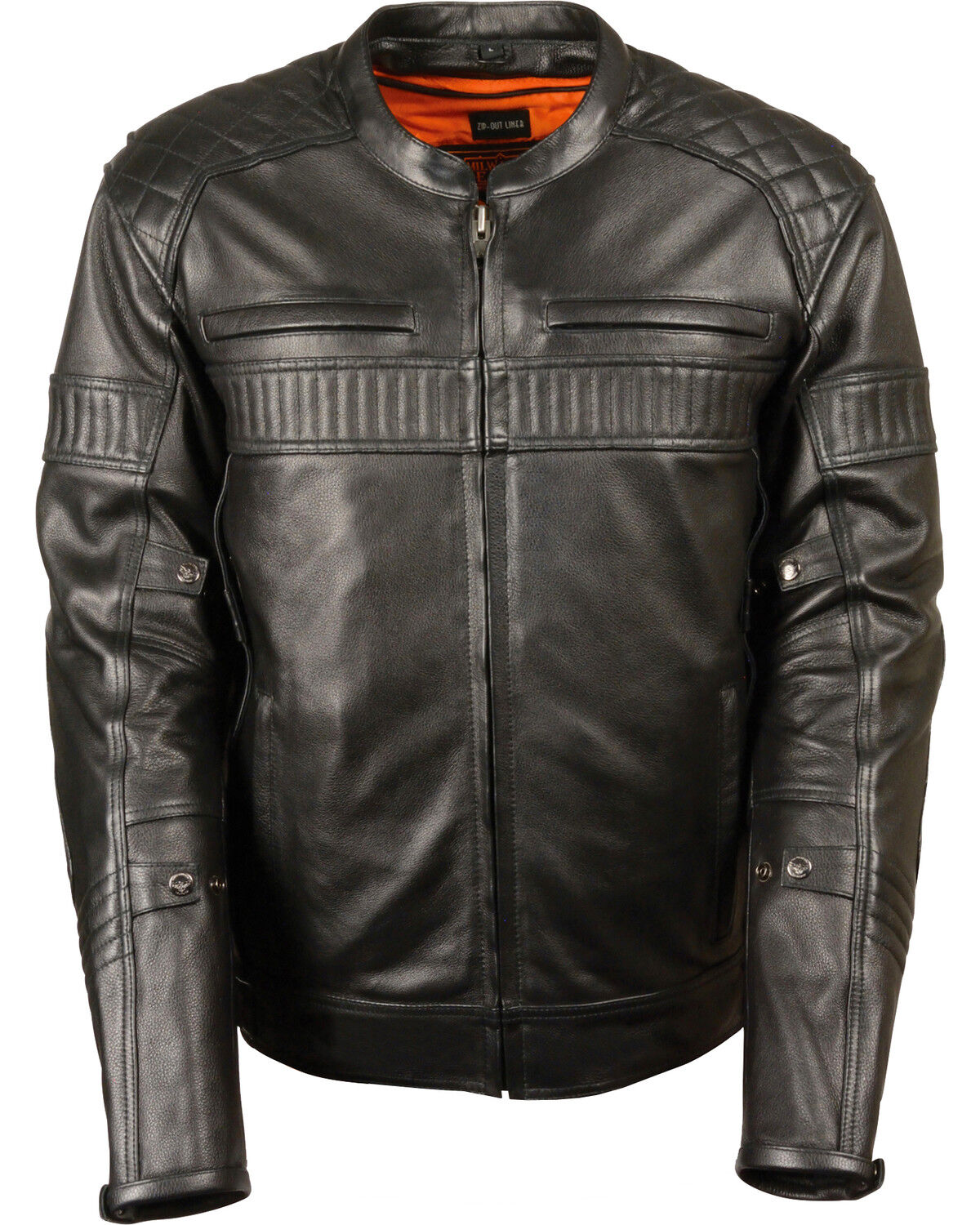 Image #1 - Milwaukee Leather Men's Quilted Pattern Scooter Jacket - Big 4X, Black, hi-res