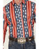 Image #3 - Wrangler Men's Southwestern Print Long Sleeve Pearl Snap Western Shirt, Red, hi-res