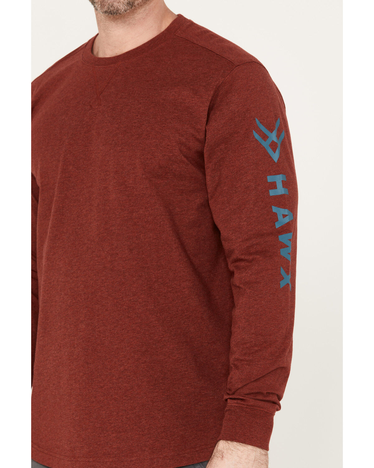 Image #3 - Hawx Men's Long Sleeve Work T-Shirt, Medium Red, hi-res