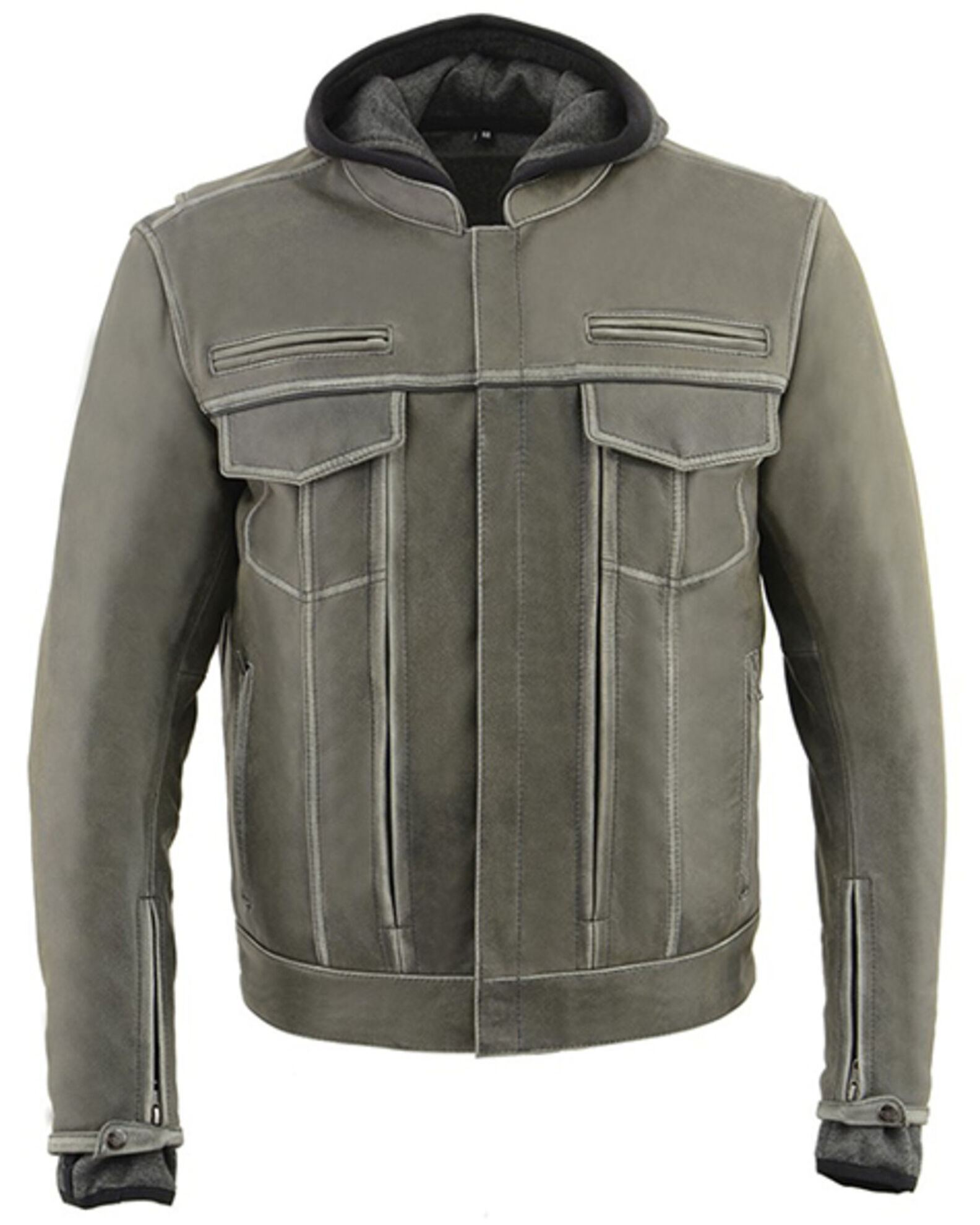 Product Name Milwaukee Leather Men s Distressed Utility Pocket Ventilated Concealed Carry Motorcycle Jacket 3X