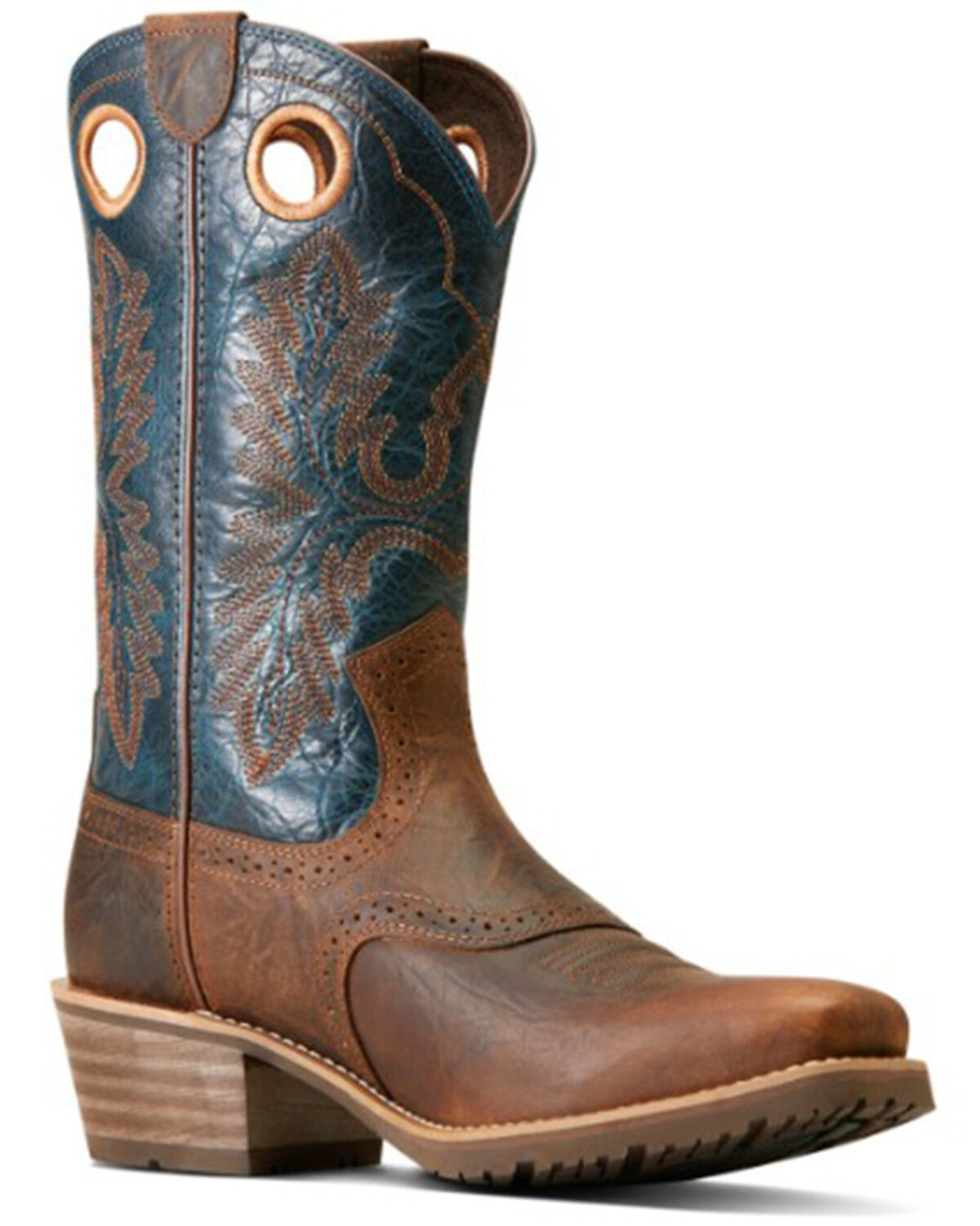 Image #1 - Ariat Men's Hybrid Roughstock Western Performance Boots - Square Toe, Brown, hi-res