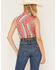Image #4 - Shyanne Women's Southwestern Stripe Print Sleeveless Button-Down Western Shirt, Red, hi-res