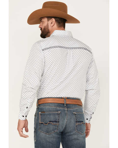 Image #4 - Cowboy Hardware Men's Geo Print Long Sleeve Button Down Shirt, White, hi-res
