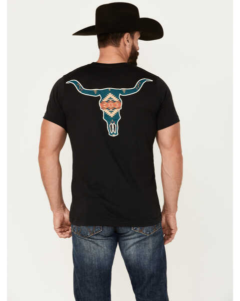 Pendleton Men's Rancho Arroyo Longhorn Short Sleeve Graphic T-Shirt , Charcoal, hi-res