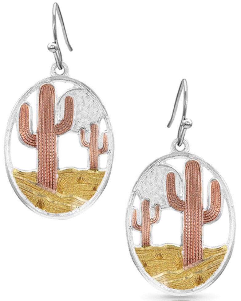 Montana Silversmiths Women's Cactus & Moon Earrings, Multi, hi-res