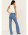 Wrangler Women's Medium Wash Paisley Print Westward High Rise Bootcut Jeans, Blue, hi-res